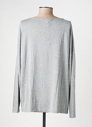 Top col rond manches longues gris YEST femme