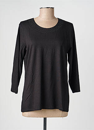 Top coupe cintrée manches longues noir GABRIELLA femme