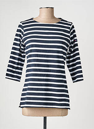 Top imprimé fantaisie manches 3/4 bleu BATELA femme