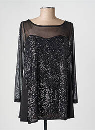 Top coupe fluide manches longues noir AN II VITO femme