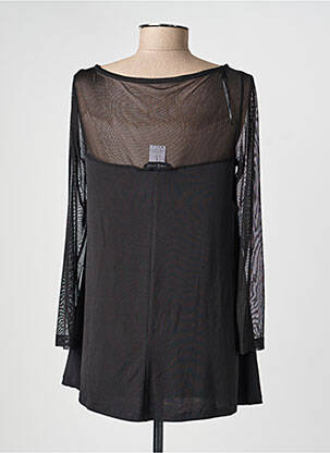 Top coupe fluide manches longues noir AN II VITO femme