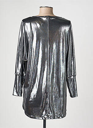 Top coupe fluide manches longues argent AN II VITO femme