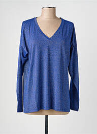 Top coupe fluide manches longues bleu EGO femme