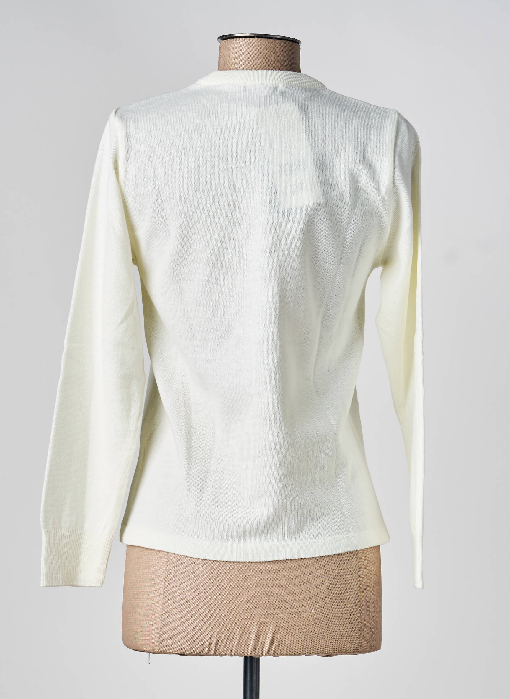 Gilet manches longues coupe cintrée blanc OMC femme