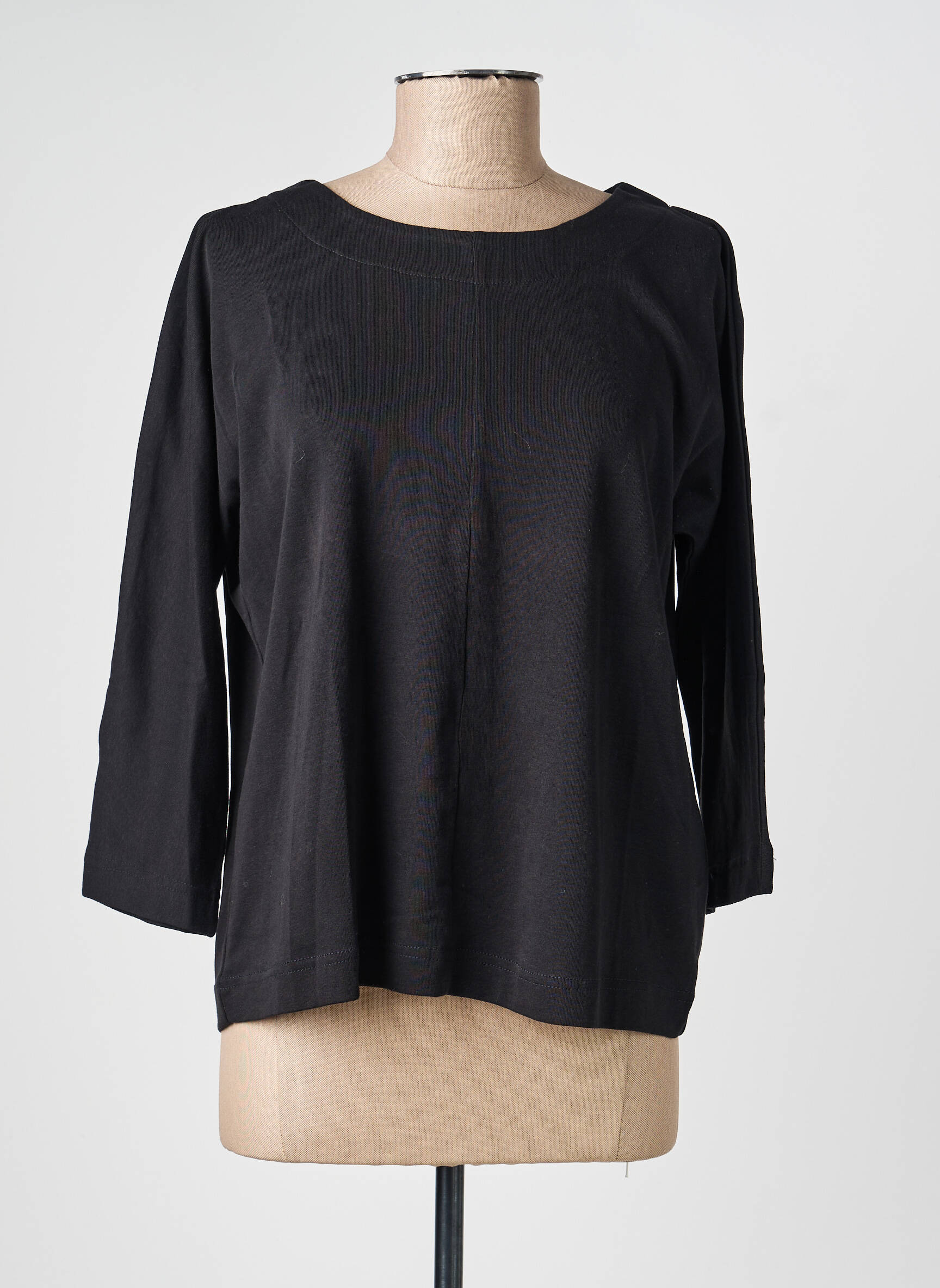 Top col rond manches longues noir MXO femme