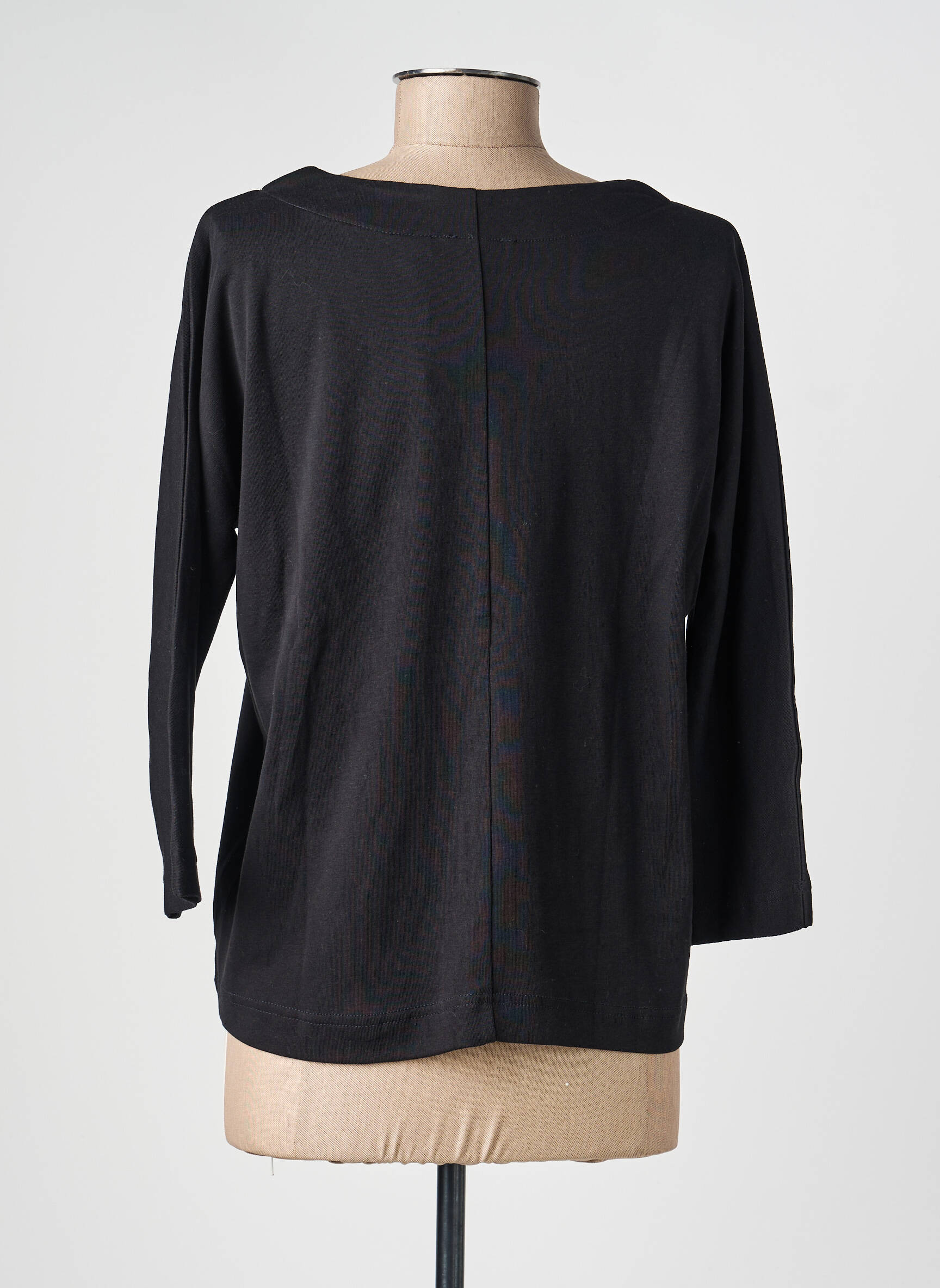 Top col rond manches longues noir MXO femme