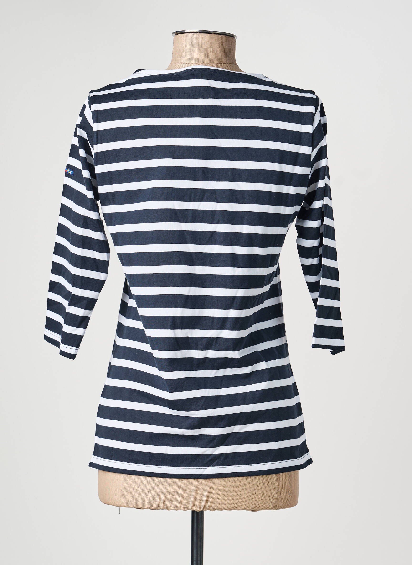 Top imprimé fantaisie manches 3/4 bleu BATELA femme