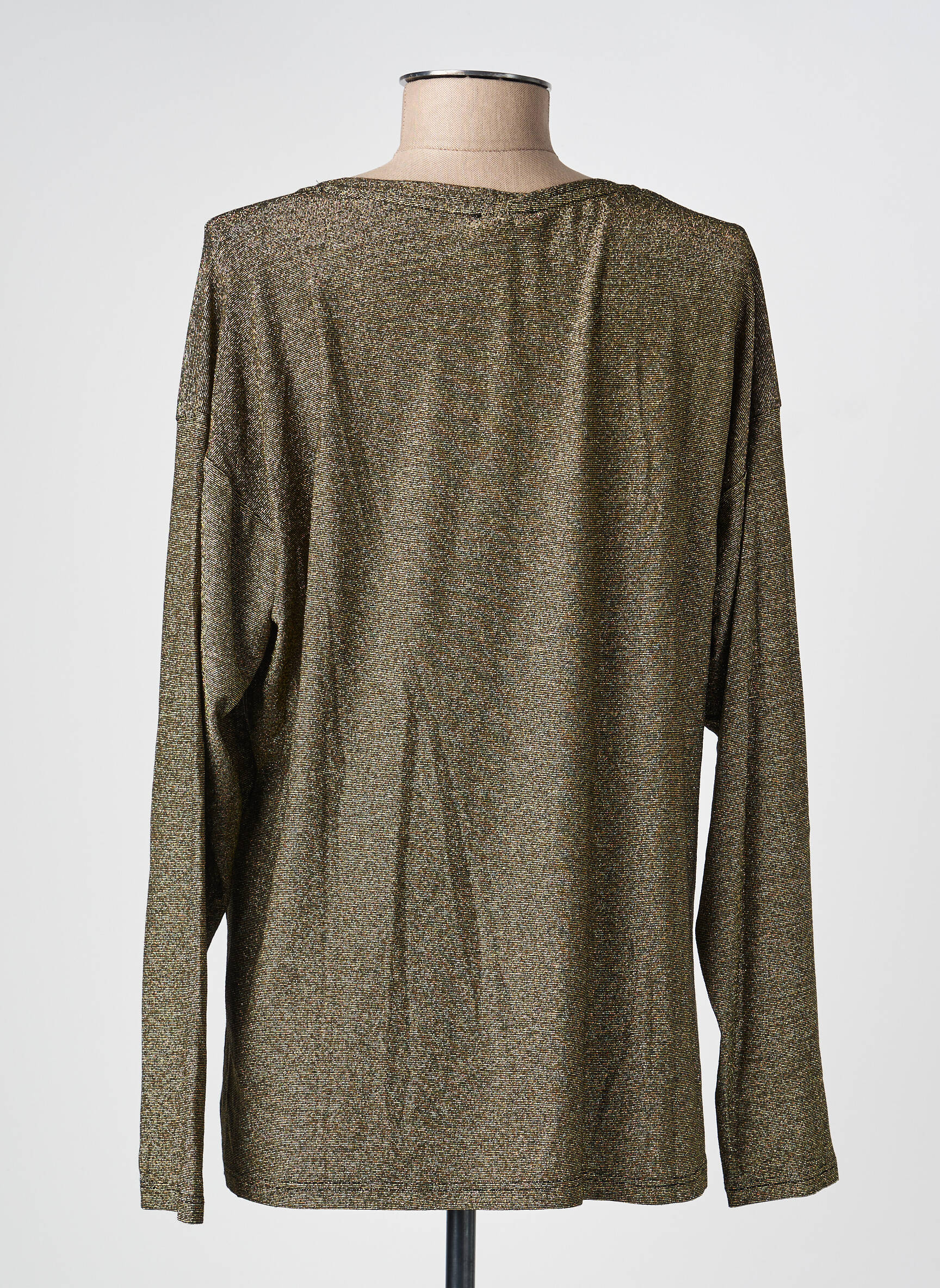 Top coupe fluide manches longues or EGO femme
