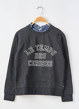 Sweat-shirt manches longues manches longues gris LE TEMPS DES CERISES fille