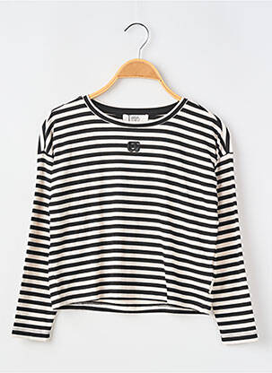 T-shirt coupe cintrée manches longues noir LE TEMPS DES CERISES fille