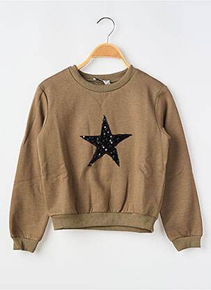 Sweat-shirt broderie sequins manches longues vert MOLLY BRACKEN fille