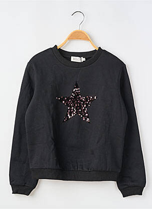 Sweat-shirt broderie sequins manches longues noir MOLLY BRACKEN fille