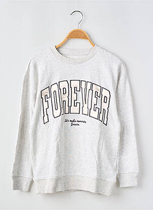 Sweat-shirt broderie manches longues gris GARCIA fille