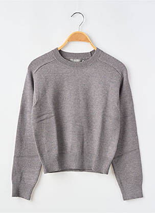 Pull resserrée sur le bas manches longues gris GEISHA fille
