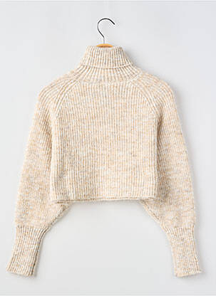 Pull col roulé coupe droite manches longues beige LE TEMPS DES CERISES fille