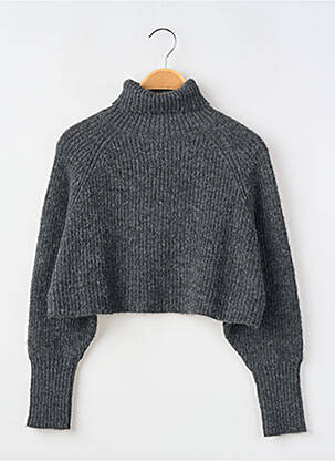 Pull col roulé coupe droite manches longues gris LE TEMPS DES CERISES fille