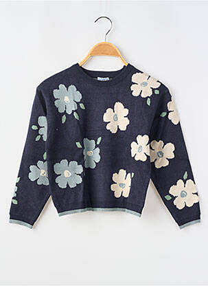 Pull resserrée sur le bas manches longues bleu MAYORAL fille