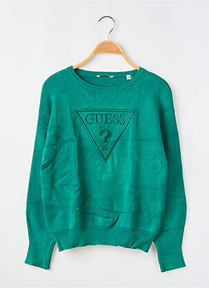 Sweat-shirt broderie manches longues vert GUESS fille