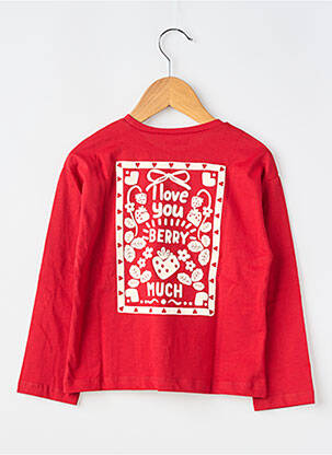 T-shirt stretch manches longues rouge MAYORAL fille