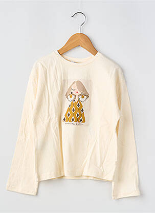 T-shirt stretch manches longues beige MAYORAL fille