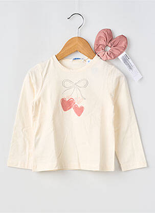 T-shirt stretch manches longues beige MAYORAL fille