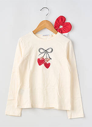 T-shirt stretch manches longues beige MAYORAL fille