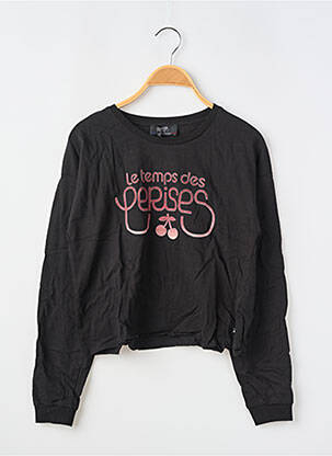 T-shirt stretch manches longues noir LE TEMPS DES CERISES fille