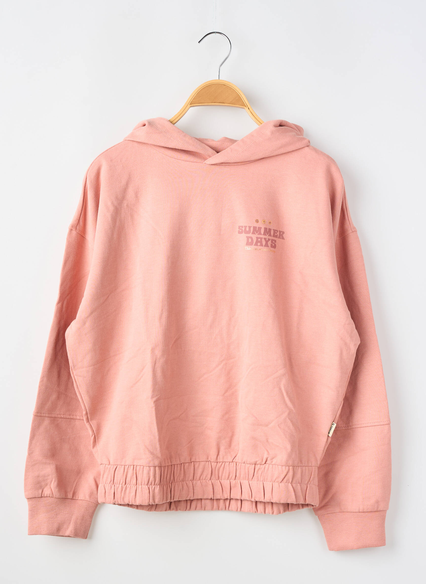 Sweat-shirt à capuche stretch manches longues rose GARCIA fille