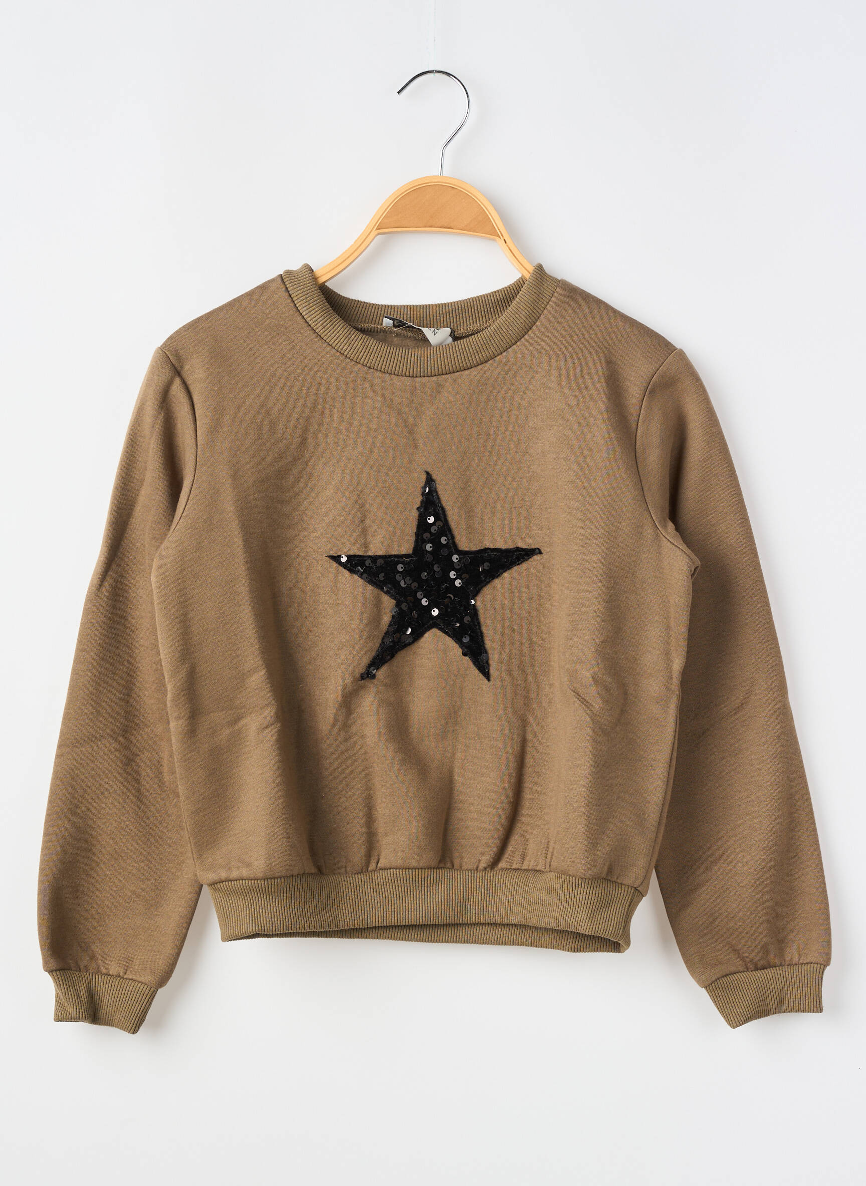 Sweat-shirt broderie sequins manches longues vert MOLLY BRACKEN fille