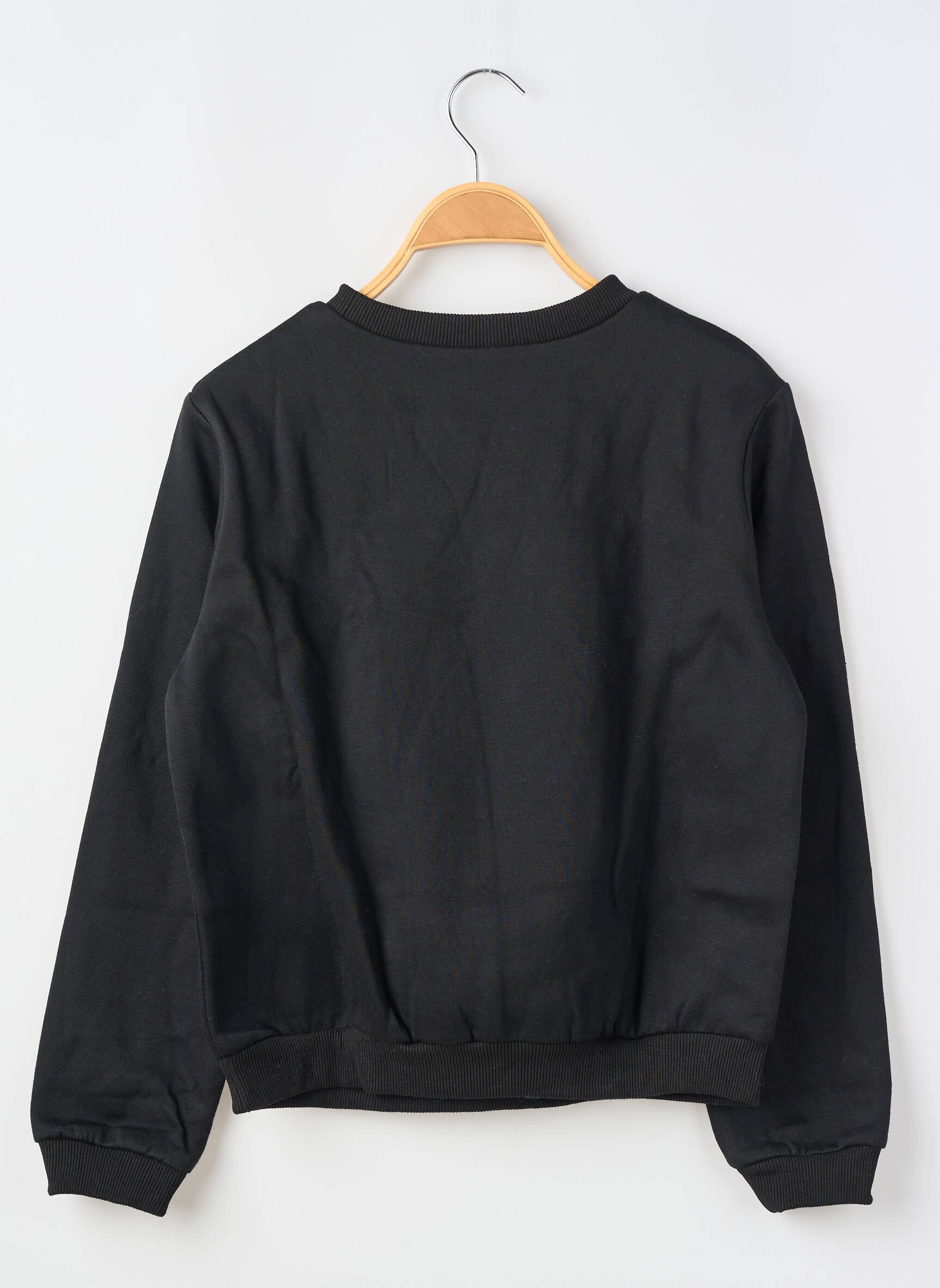 Sweat-shirt broderie sequins manches longues noir MOLLY BRACKEN fille
