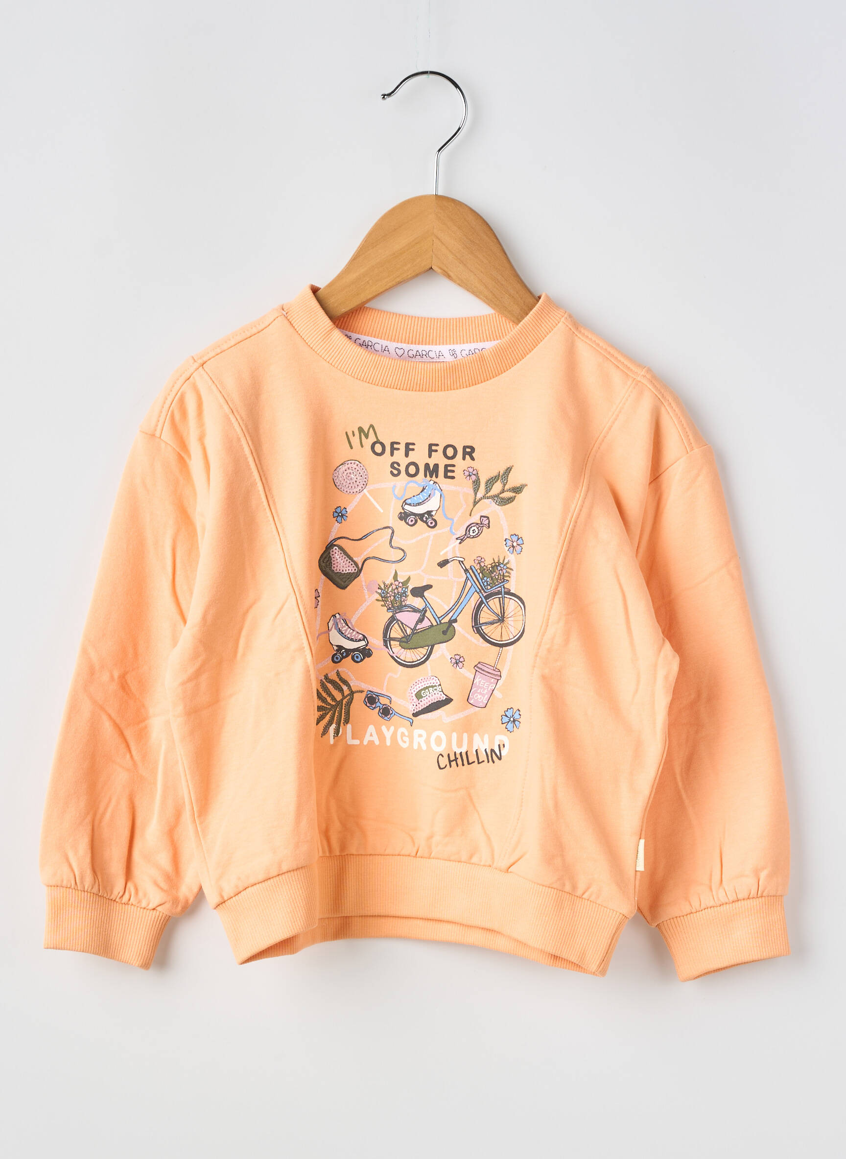 Sweat-shirt manches longues manches longues orange GARCIA fille