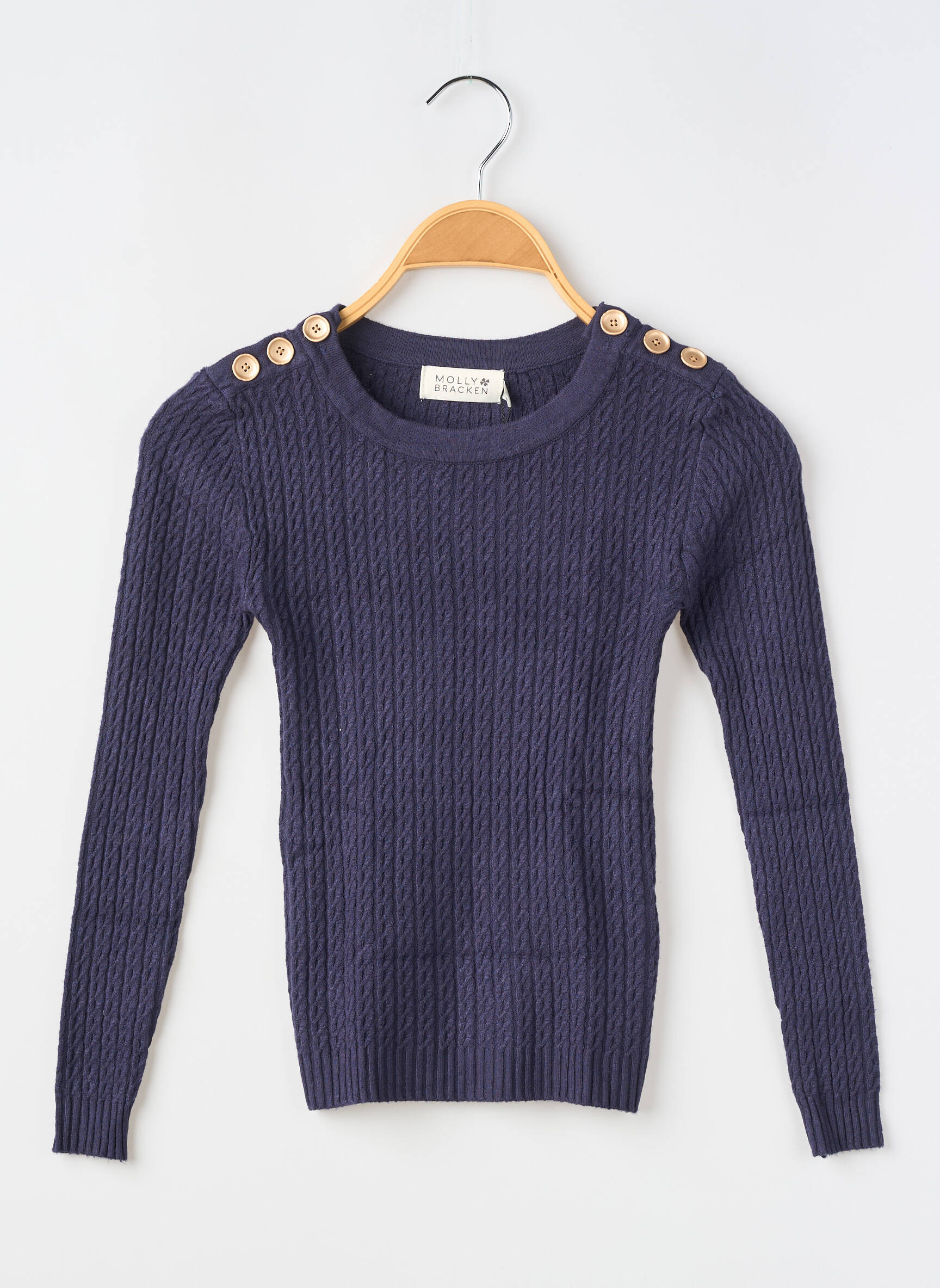 Top coupe cintrée manches longues bleu MOLLY BRACKEN fille