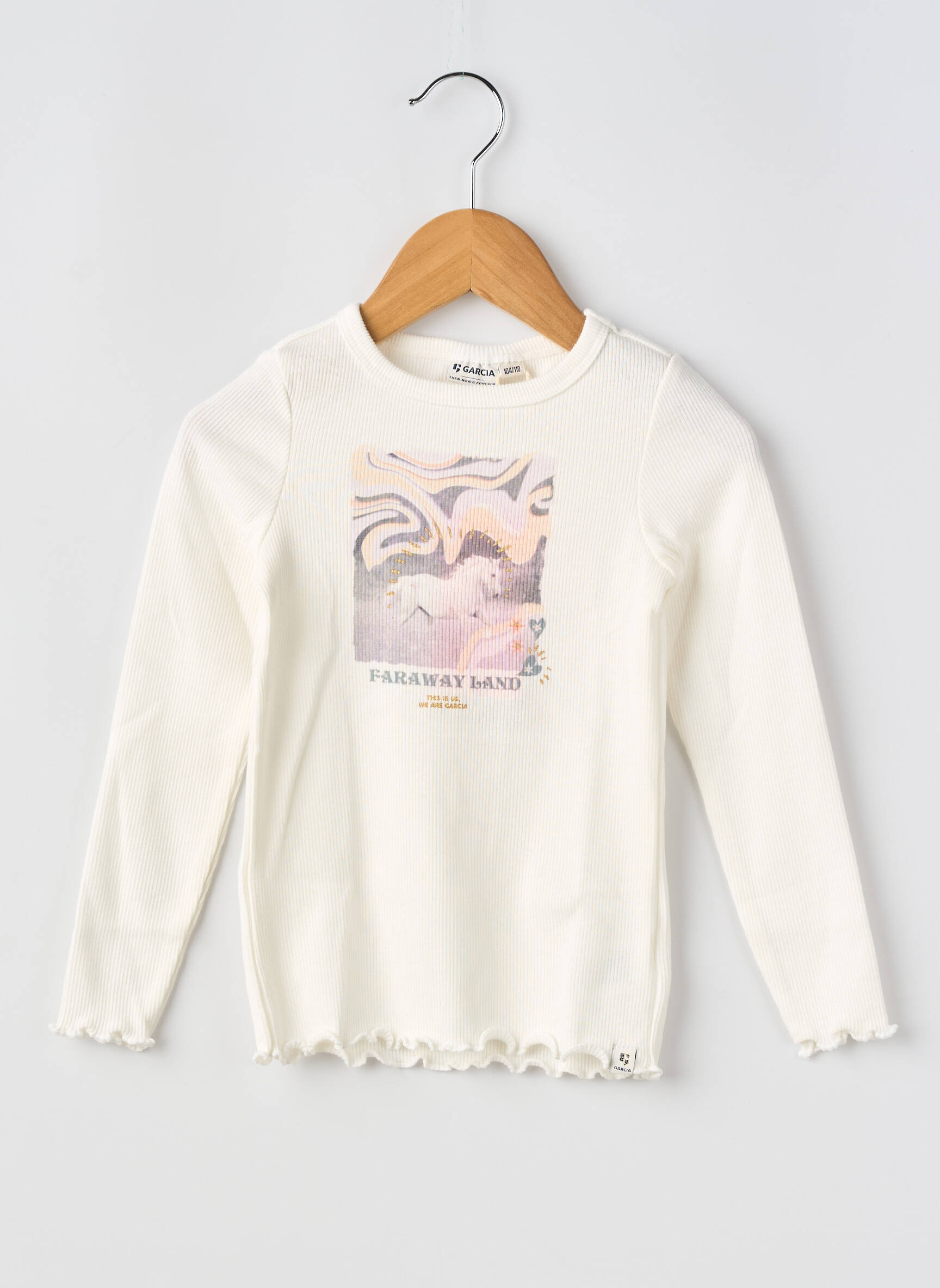 Top imprimé fantaisie manches longues beige GARCIA fille