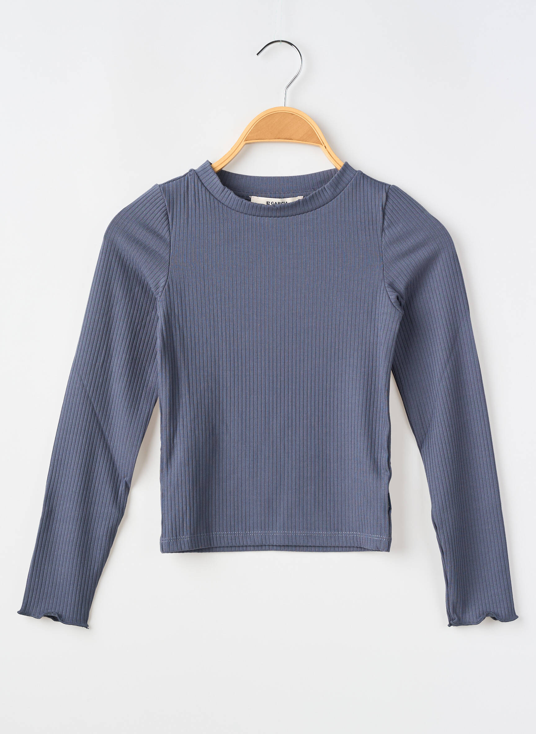 T-shirt coupe cintrée manches longues bleu GARCIA fille