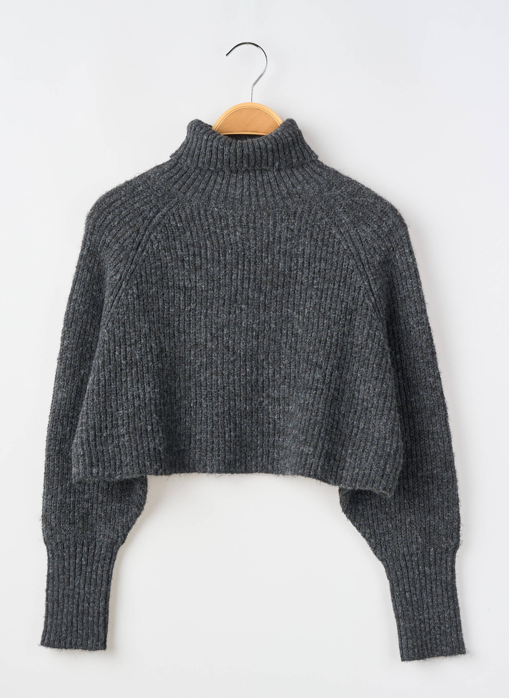 Pull col roulé coupe droite manches longues gris LE TEMPS DES CERISES fille