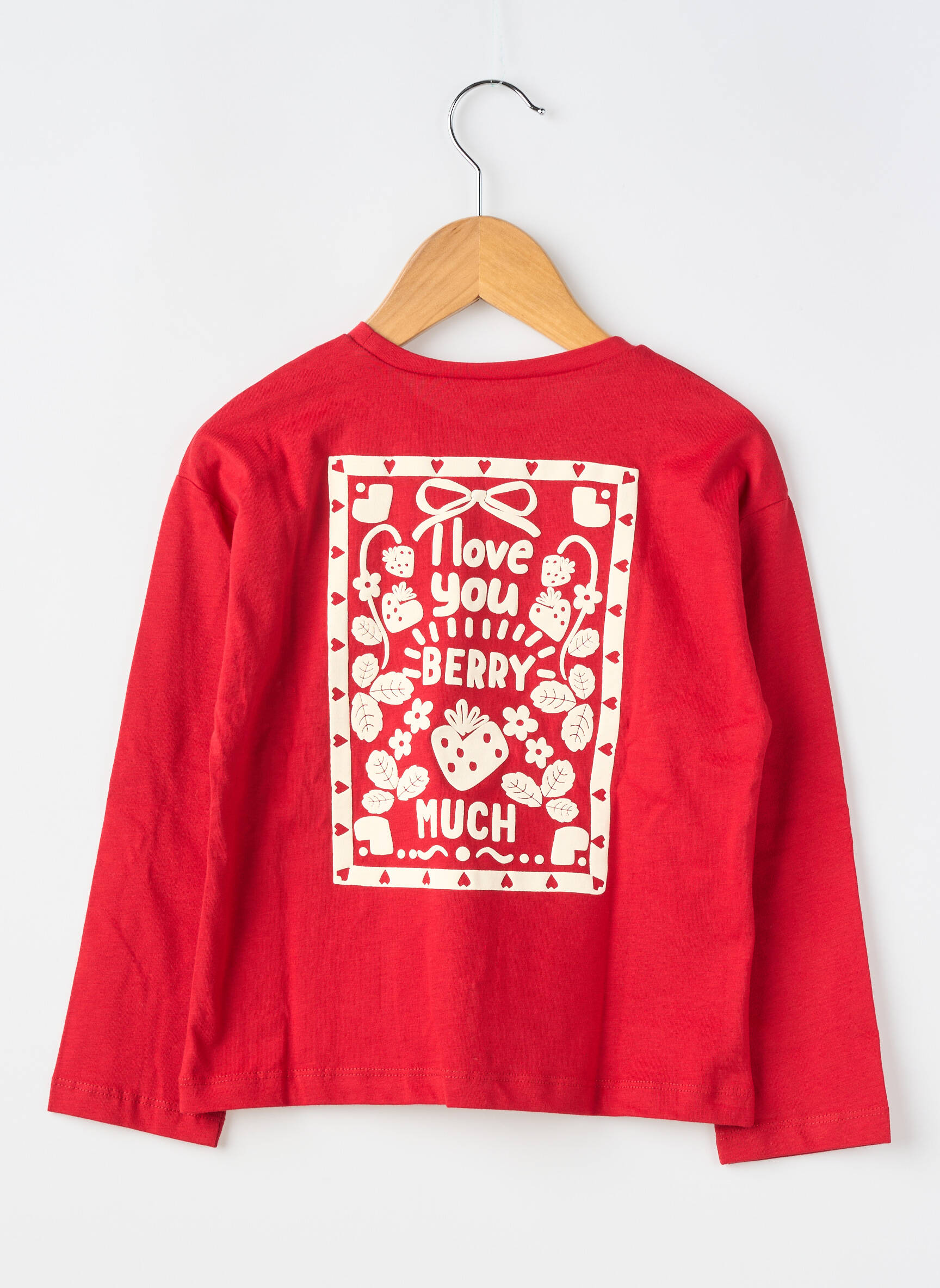 T-shirt stretch manches longues rouge MAYORAL fille