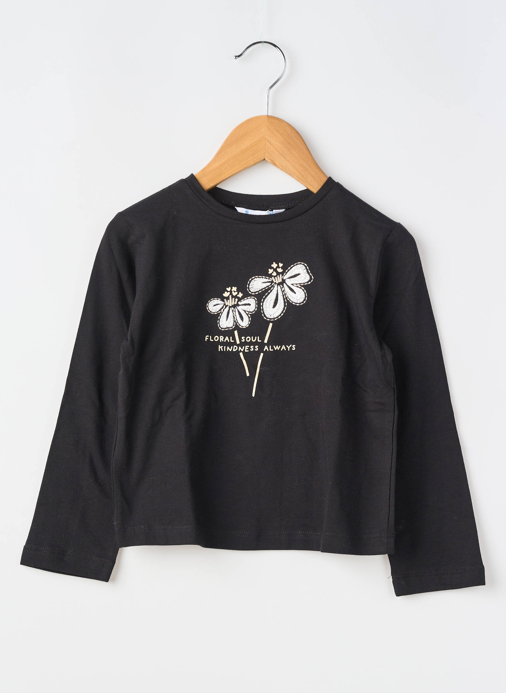 T-shirt stretch manches longues noir MAYORAL fille