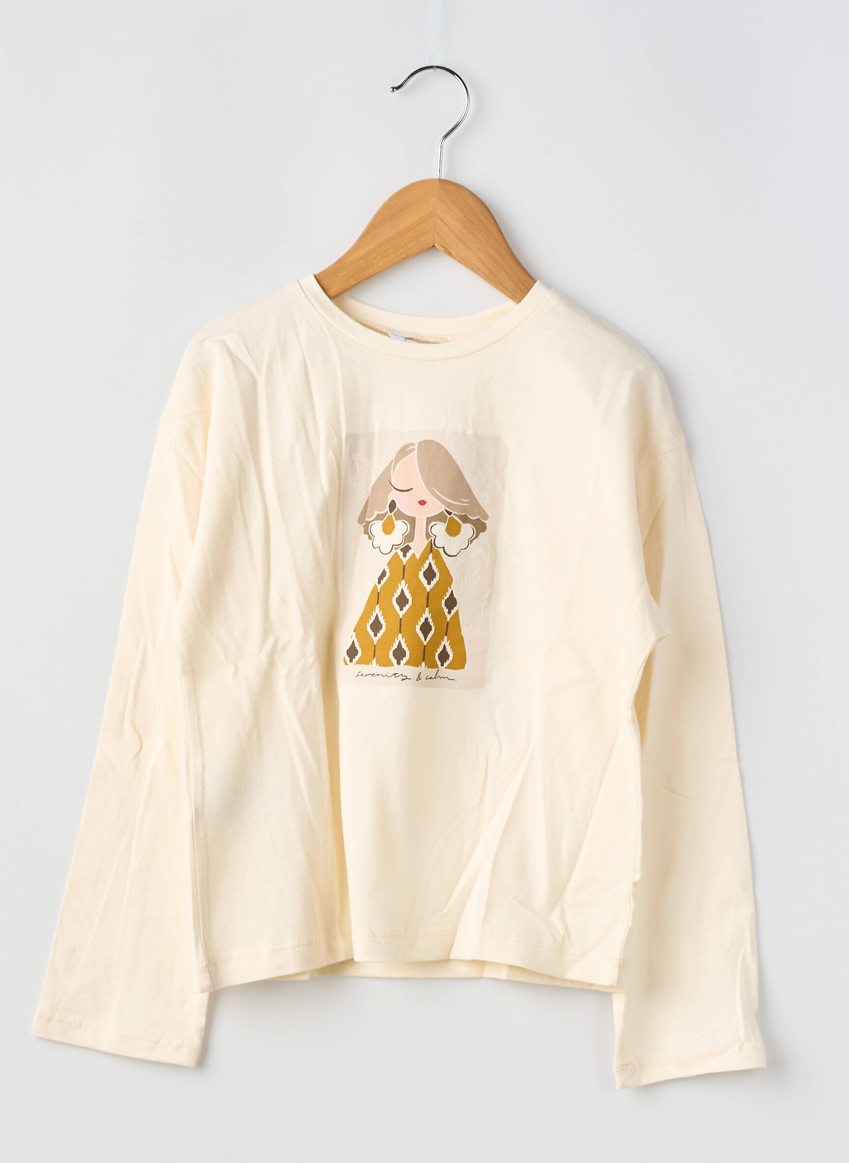 T-shirt stretch manches longues beige MAYORAL fille