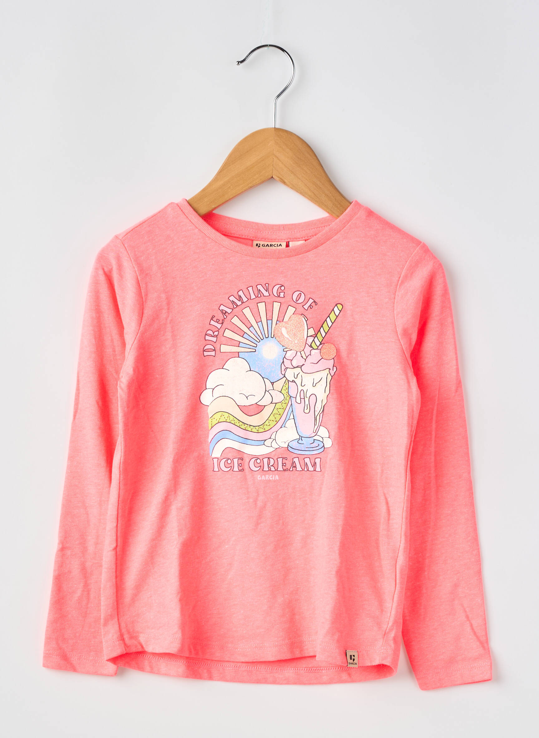 T-shirt stretch manches longues rose GARCIA fille