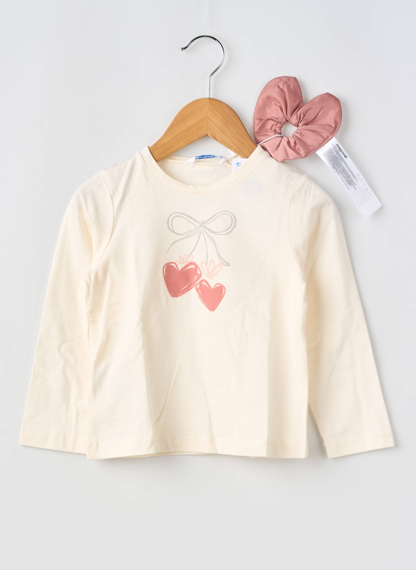 T-shirt stretch manches longues beige MAYORAL fille