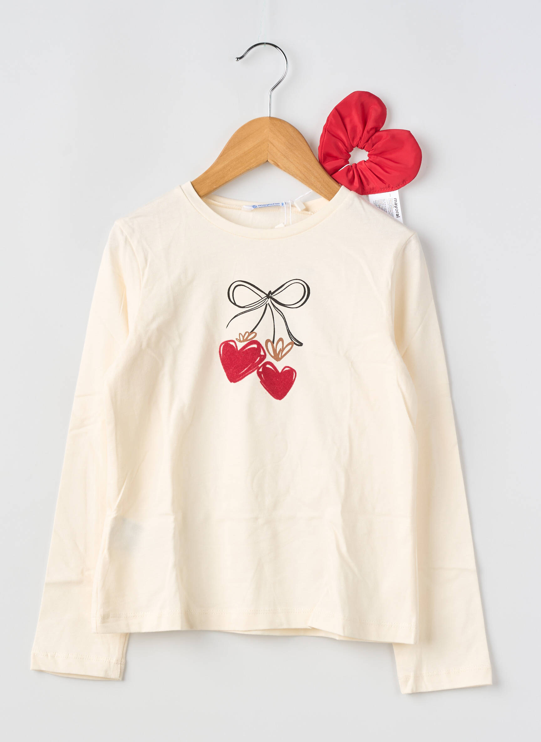 T-shirt stretch manches longues beige MAYORAL fille