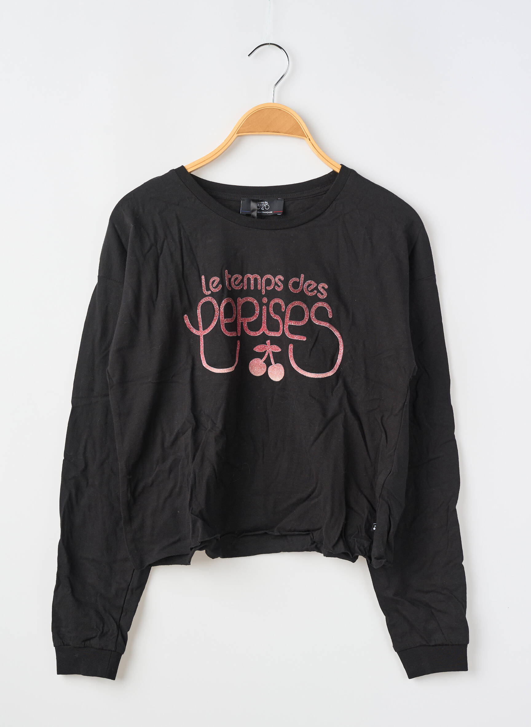 T-shirt stretch manches longues noir LE TEMPS DES CERISES fille