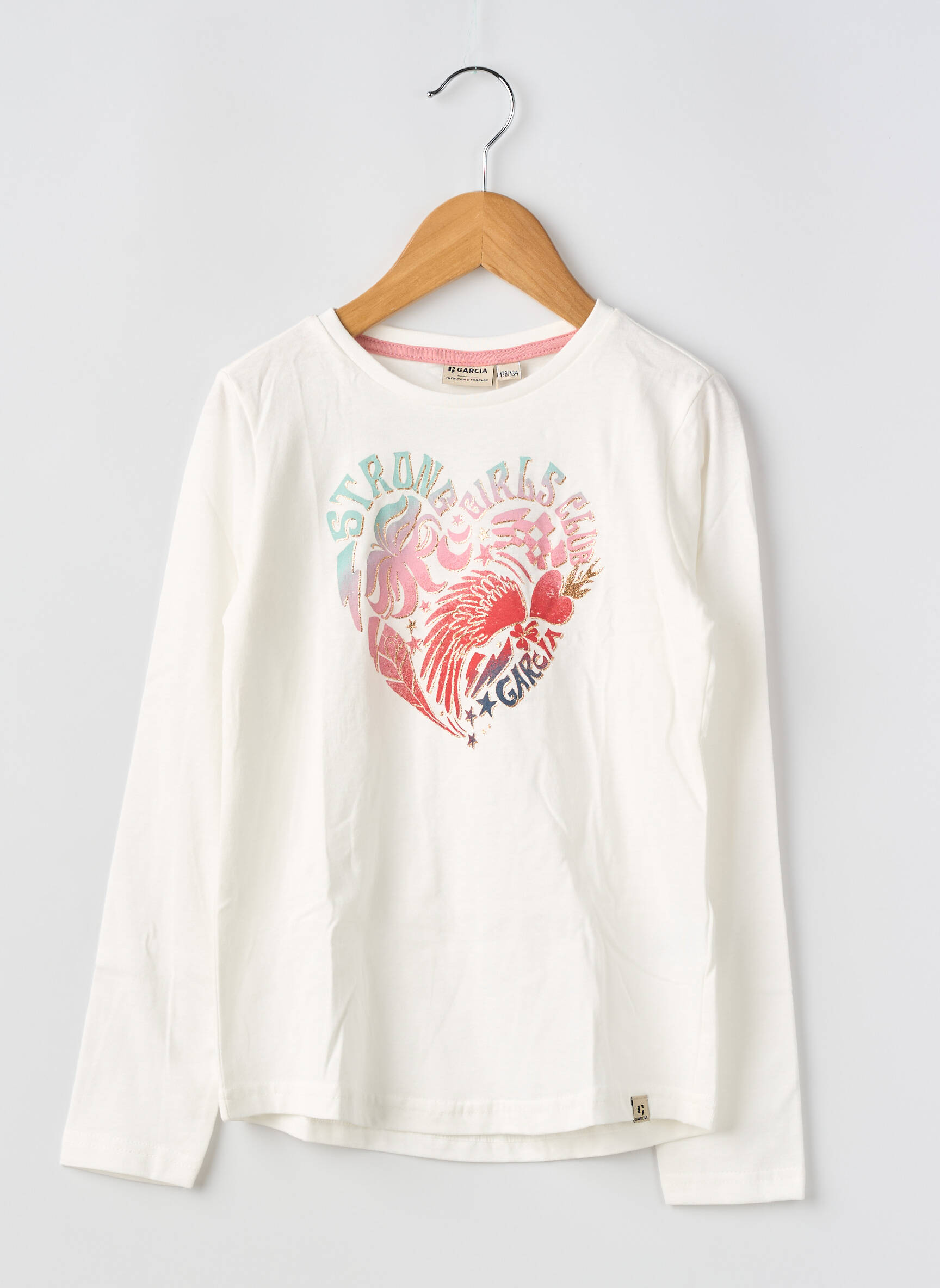 T-shirt stretch manches longues blanc GARCIA fille