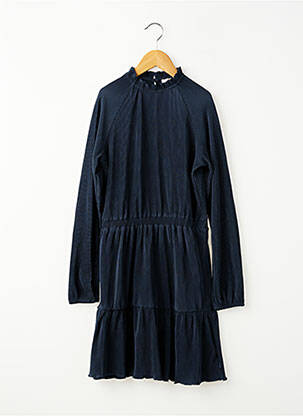 Robe mi-longue fermeture boutonnée au dos manches longues bleu GARCIA fille