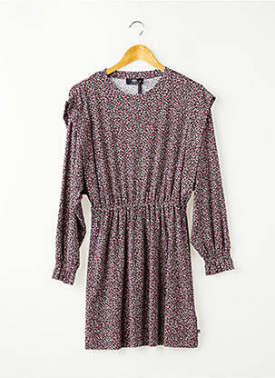 Robe mi-longue col rond manches longues noir LE TEMPS DES CERISES fille