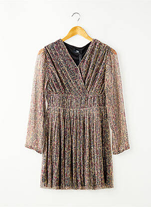 Robe mi-longue doublure manches longues or LE TEMPS DES CERISES fille
