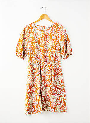 Robe mi-longue manches courtes manches courtes jaune LE TEMPS DES CERISES fille