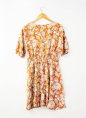 Robe mi-longue manches courtes manches courtes jaune LE TEMPS DES CERISES fille