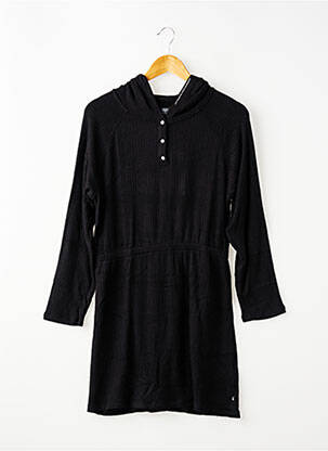 Robe mi-longue fermeture pressionnée manches longues noir LE TEMPS DES CERISES fille