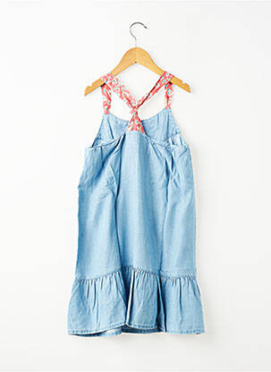 Robe mi-longue col carré fines bretelles bleu IKKS fille